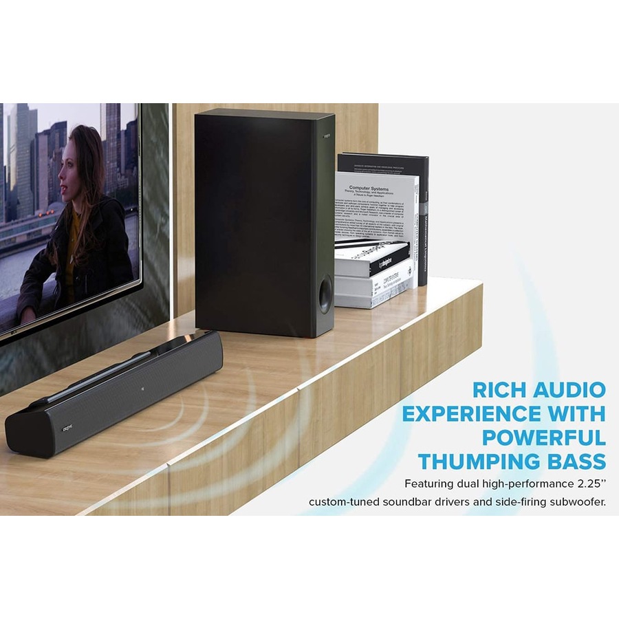 Creative Labs Creative Stage V2 2.1 Soundbar and Subwoofer (Black)