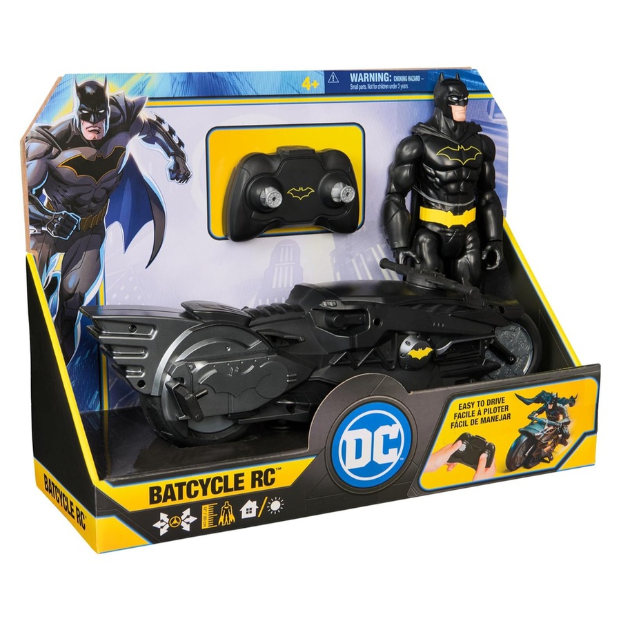 Buy DC Batman Batcycle RC with Batman Figure Remote Control Vehicle ...