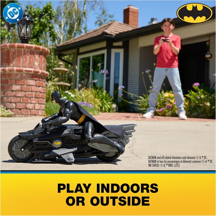 Buy DC Batman Batcycle RC with Batman Figure Remote Control Vehicle ...