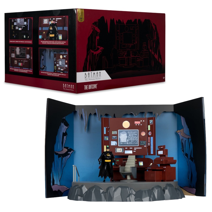 DC Direct Batman The Animated Series Batcave with Batman Gold Label Playset