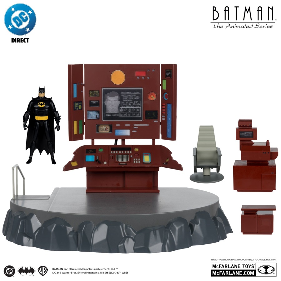 DC Direct Batman The Animated Series Batcave with Batman Gold Label Playset