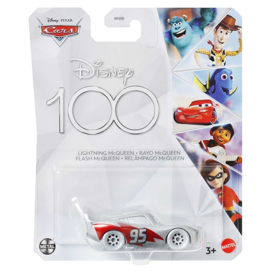 Disney Pixar Cars Disney 100 Silver Lightning McQueen Diecast Car