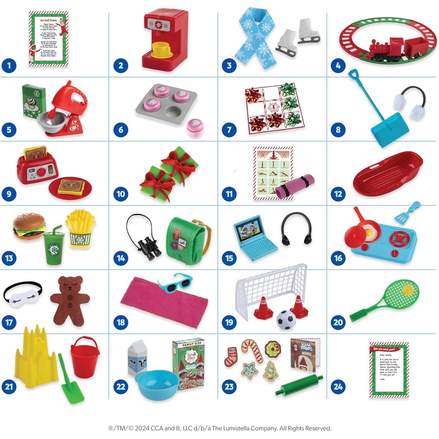 Elf On The Shelf Polar Props Official 24 Day Ultimate Elf Ideas Kit Advent Calendar