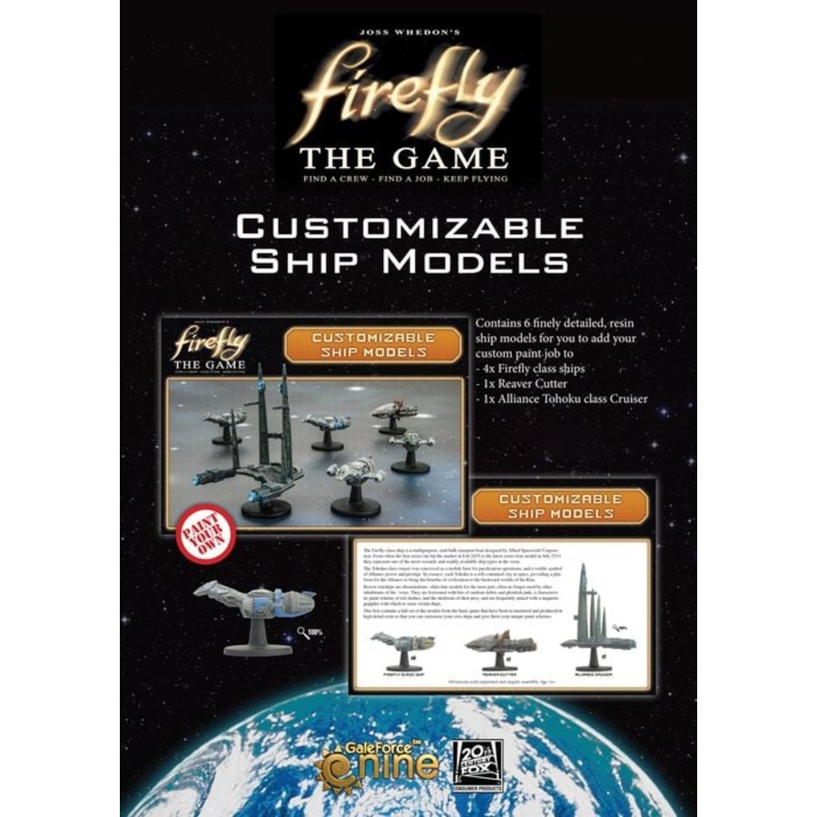 Firefly: The Board Game Customisable Ship Models