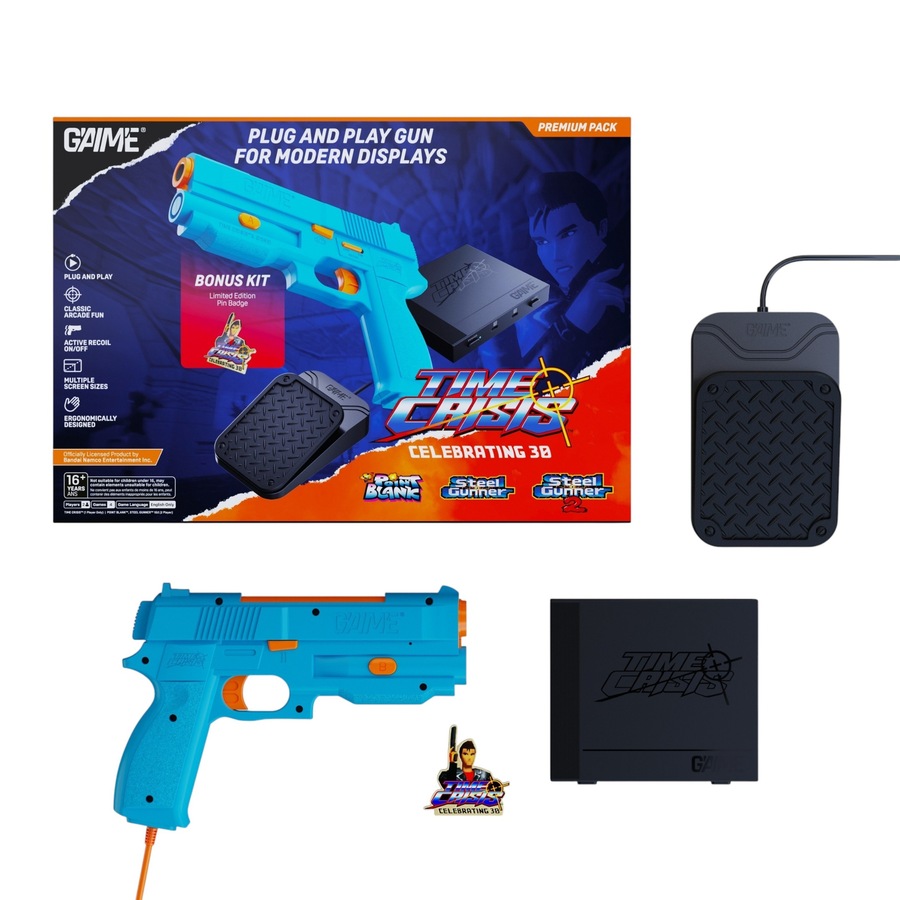 G'AIM'E Time Crisis Gun Controller Set for Modern TVs (1 Gun Premium Pack)