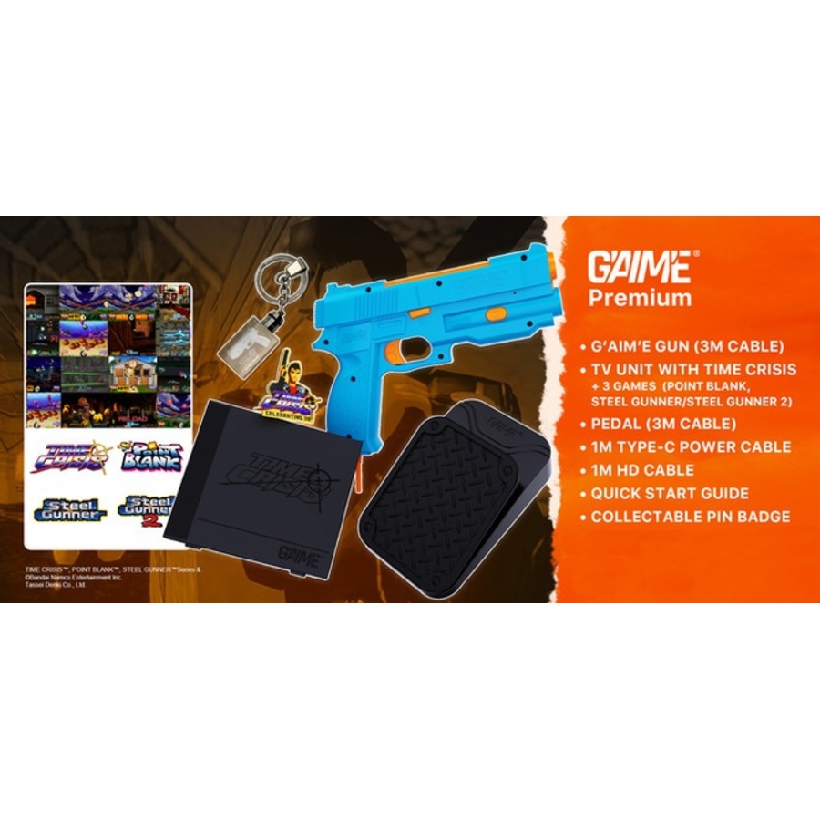 G'AIM'E Time Crisis Gun Controller Set for Modern TVs (1 Gun Premium Pack)