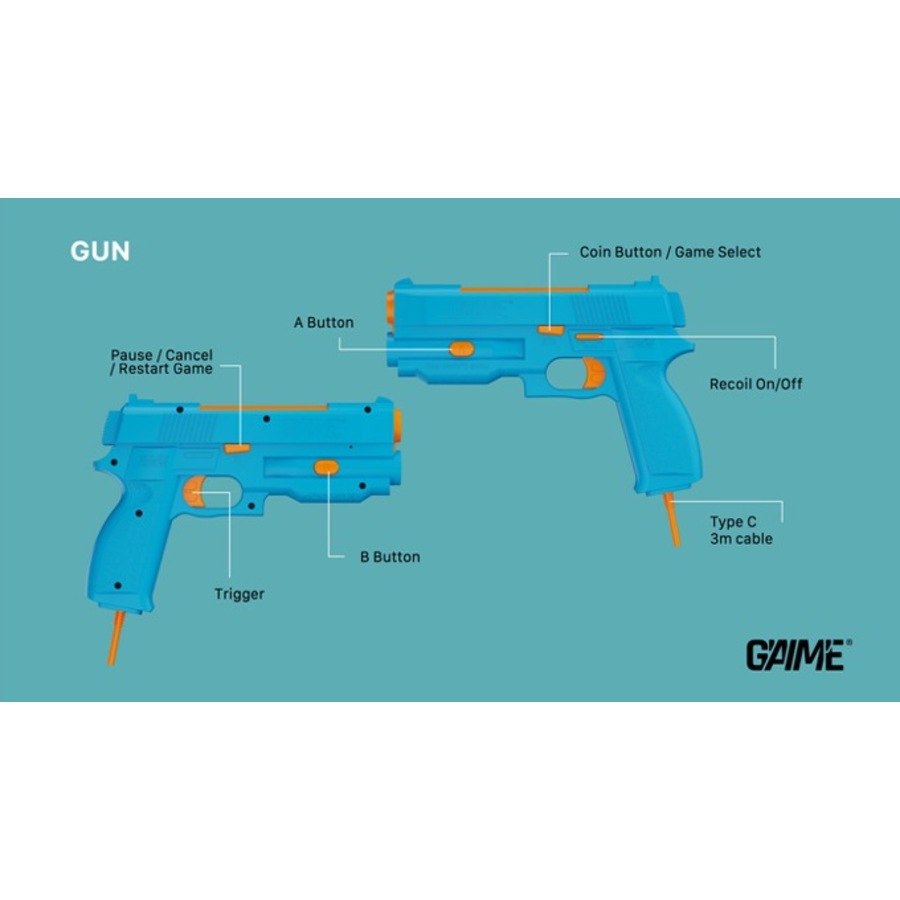 G'AIM'E Time Crisis Gun Controller Set for Modern TVs (1 Gun Premium Pack)