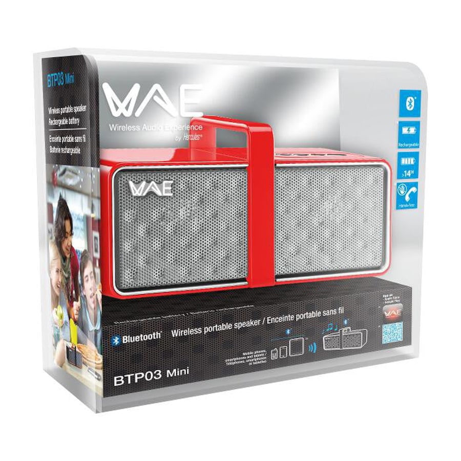 Hercules WAE BTP03 Mini Wireless Bluetooth Speaker (Red)