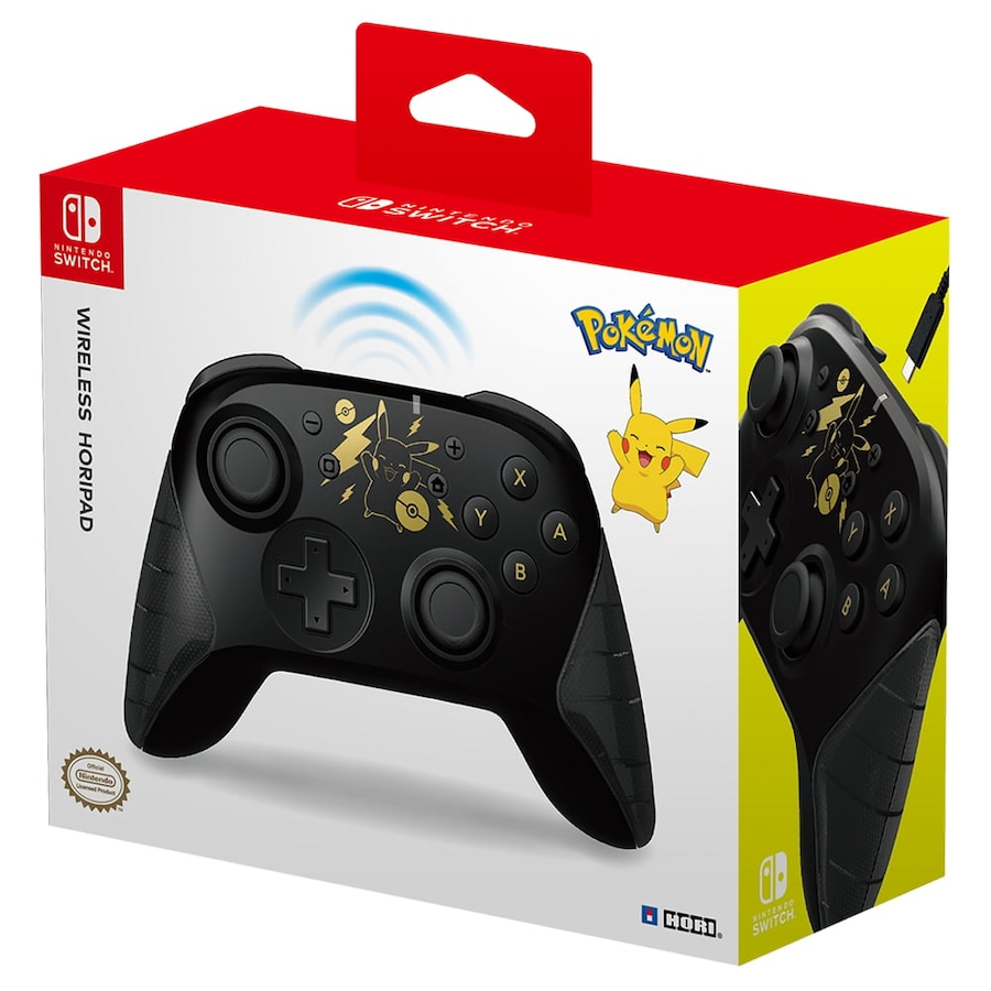 HORI Wireless HORIPAD Controller for Nintendo Switch (Pikachu Black and Gold)