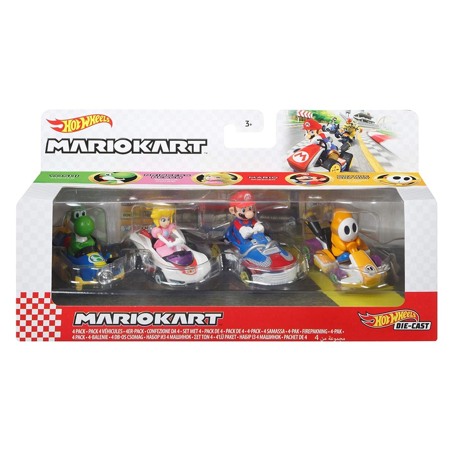Hot Wheels 1:64 Mario Kart Vehicle 4-Pack