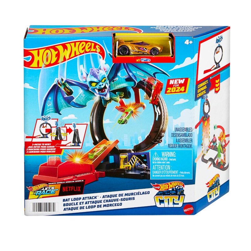 Buy Hot Wheels City Nemesis Playset Bat Loop Attack - MyDeal