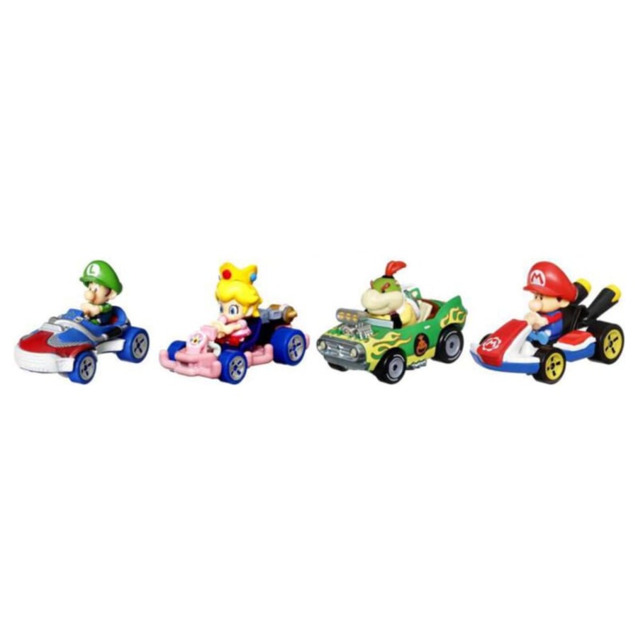 Hot Wheels Mario Kart 4 Pack (Baby Peach, Baby Mario, Baby Luigi, Bowser Jr)