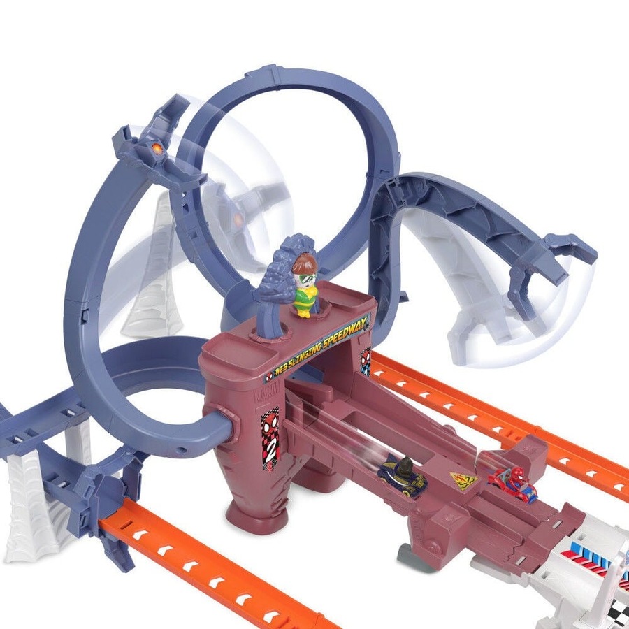 Buy Hot Wheels RacerVerse Marvel Spider-Man's Web Slinging Speedway ...