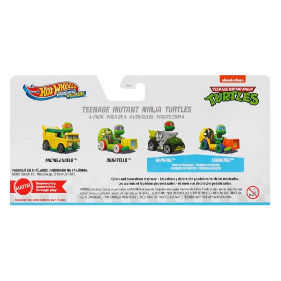 Hot Wheels RacerVerse Teenage Mutant Ninja Turtles Diecast Vehicle 4-Pack