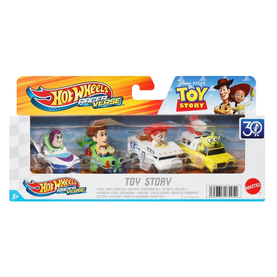Hot Wheels Racerverse Toy Story 4 Pack (Buzz, Woody, Jessie, Alien)