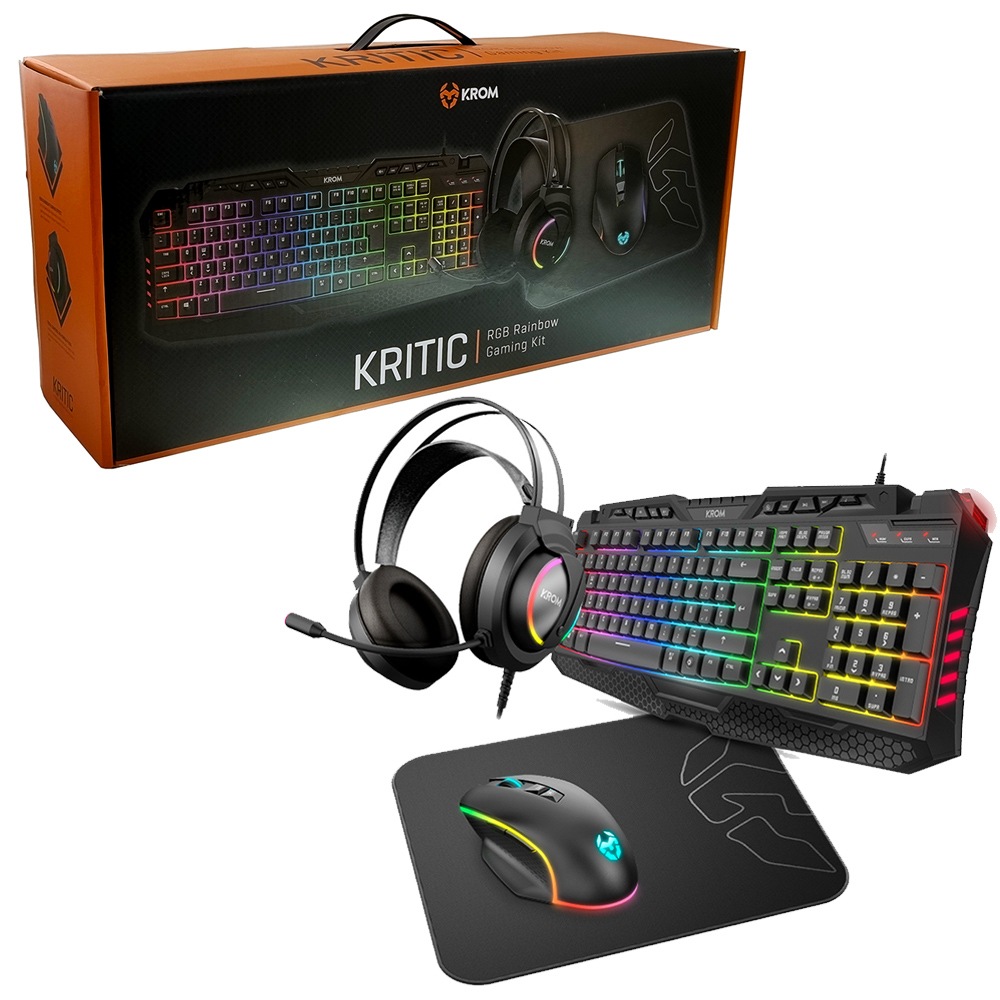 Buy Krom Gaming Kritic RGB Rainbow Gaming Kit (Black) - MyDeal Australia