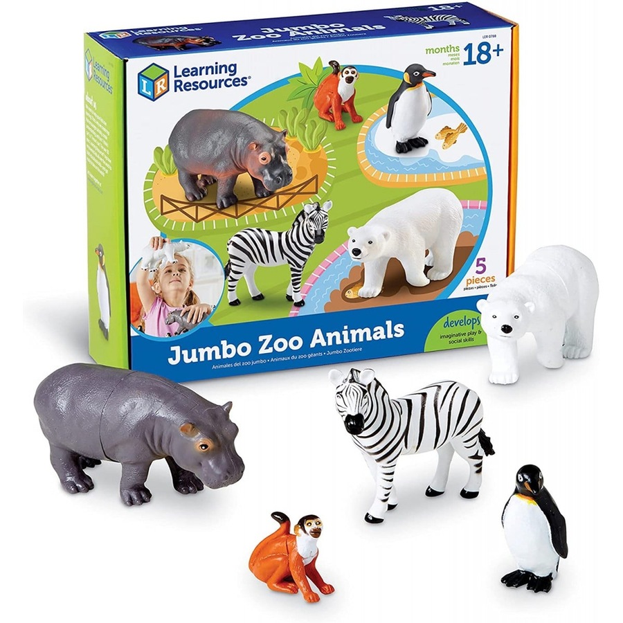 Learning Resources Jumbo Zoo Animals Set of 5