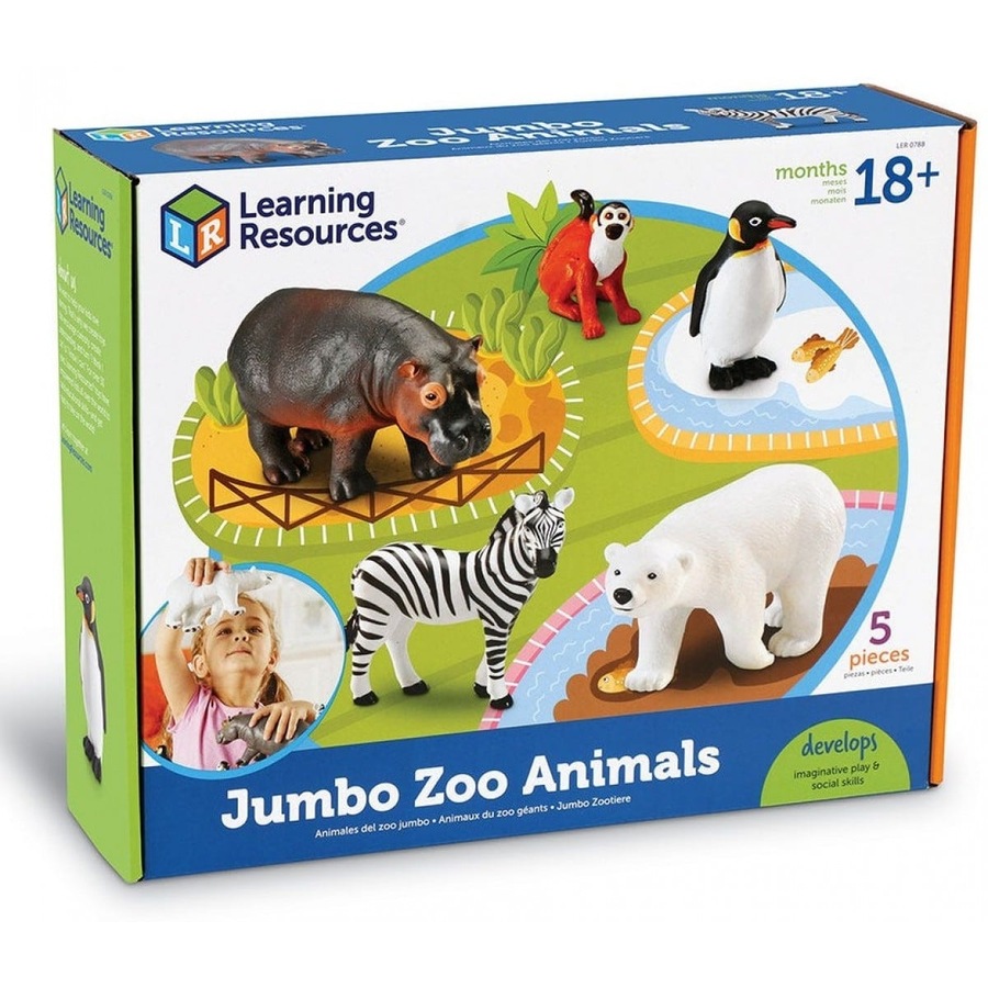 Learning Resources Jumbo Zoo Animals Set of 5