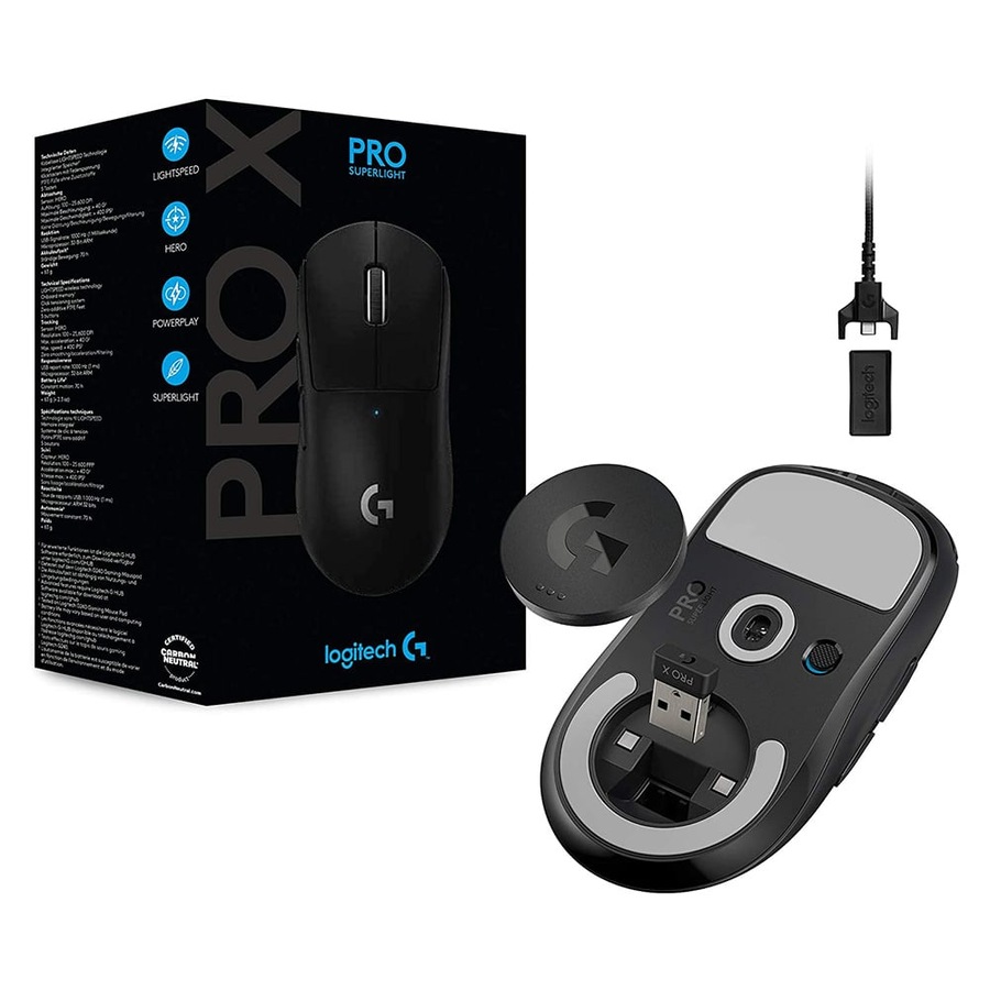 Logitech G Pro X Superlight Wireless Gaming Mouse (Black)
