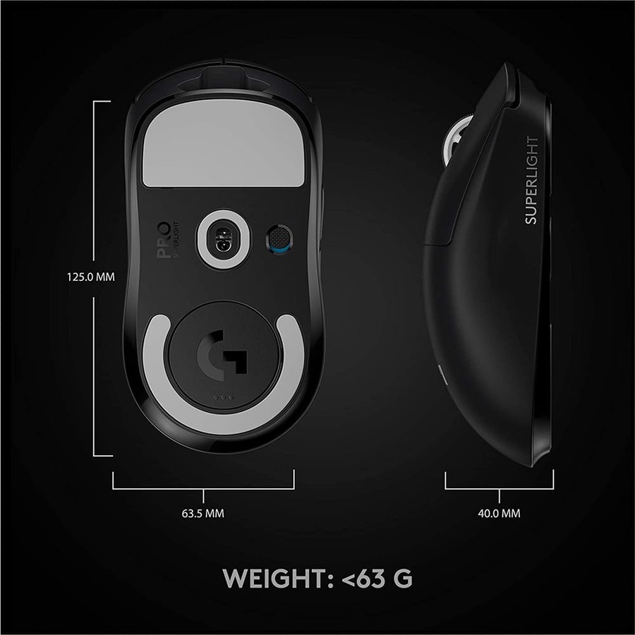 Logitech G Pro X Superlight Wireless Gaming Mouse (Black)