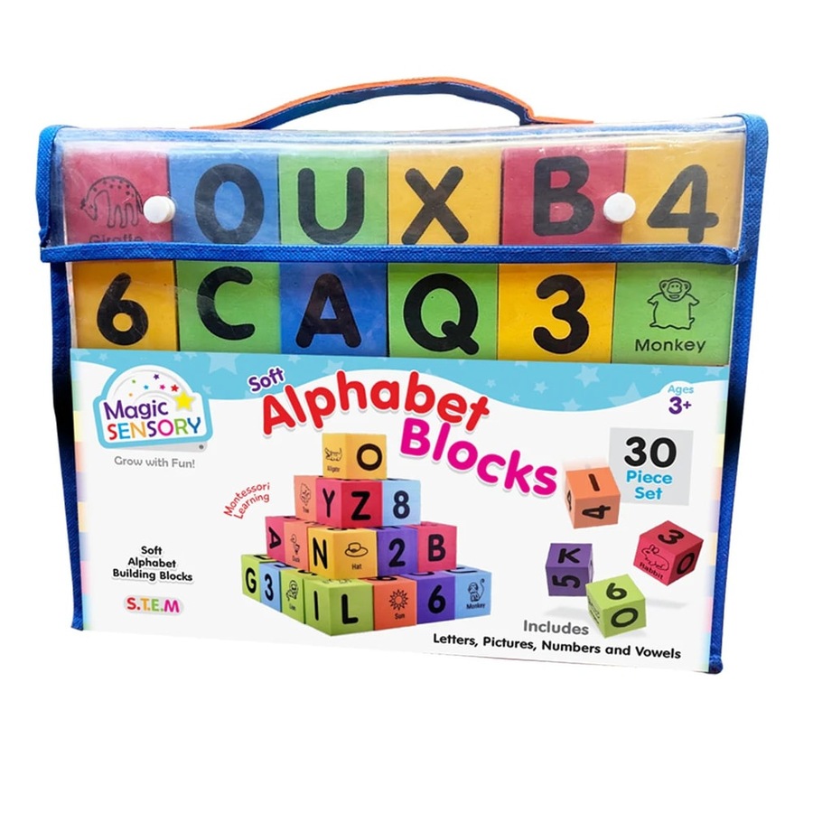 Buy Magic Sensory Soft Alphabet and Numbers Foam Blocks 30 Piece Set ...