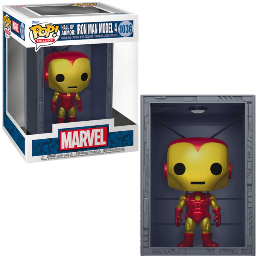 Buy Marvel Hall of Armor Iron Man Model 4 Metallic Deluxe Pop! Vinyl ...
