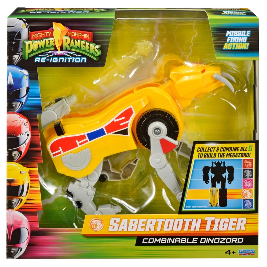 Mighty Morphin Power Rangers Re-Ignition Combinable Dinozord Sabertooth Tiger Toy