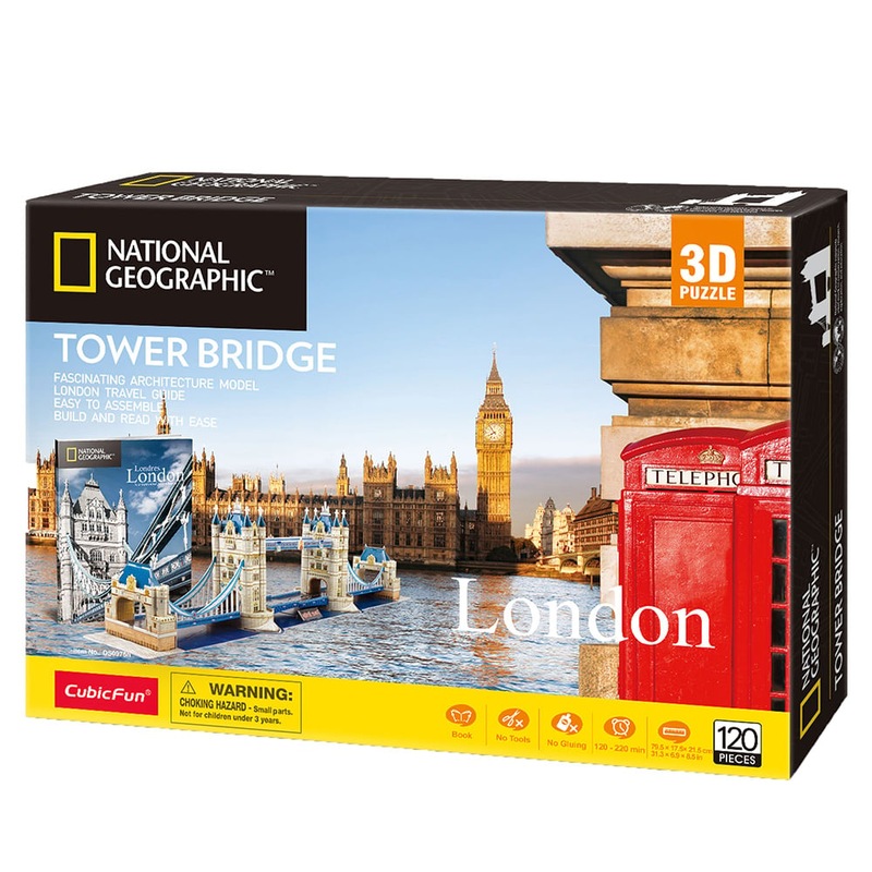 Buy National Geographic London Tower Bridge 120 Piece 3D Puzzle MyDeal