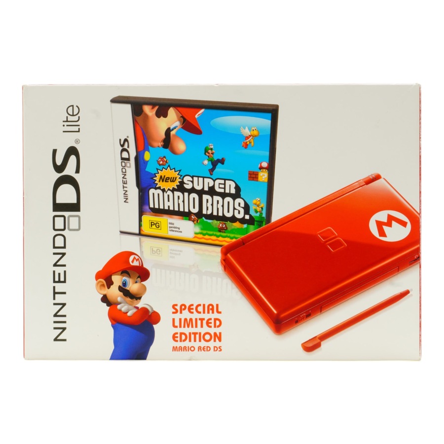 Nintendo DS Lite Limited Edition Mario Red Bundle Console