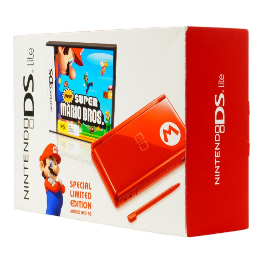 Nintendo DS Lite Limited Edition Mario Red Bundle Console