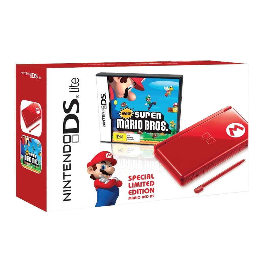 Nintendo DS Lite Limited Edition Mario Red Bundle Console