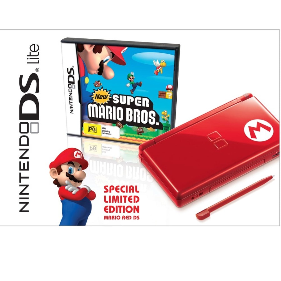 Nintendo DS Lite Limited Edition Mario Red Bundle Console
