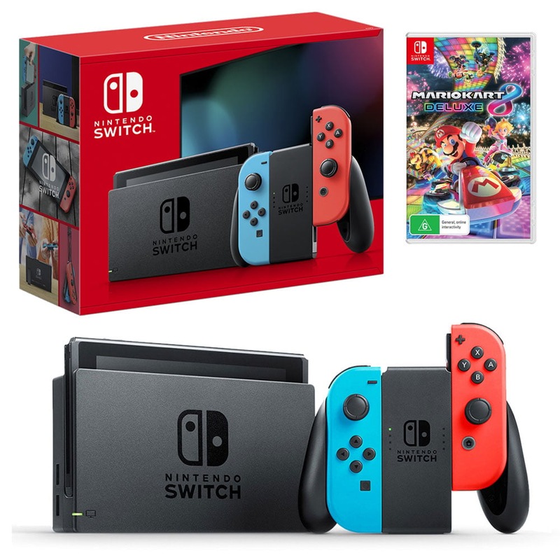 Buy Nintendo Switch Neon JoyCon Console with Mario Kart 8 Deluxe