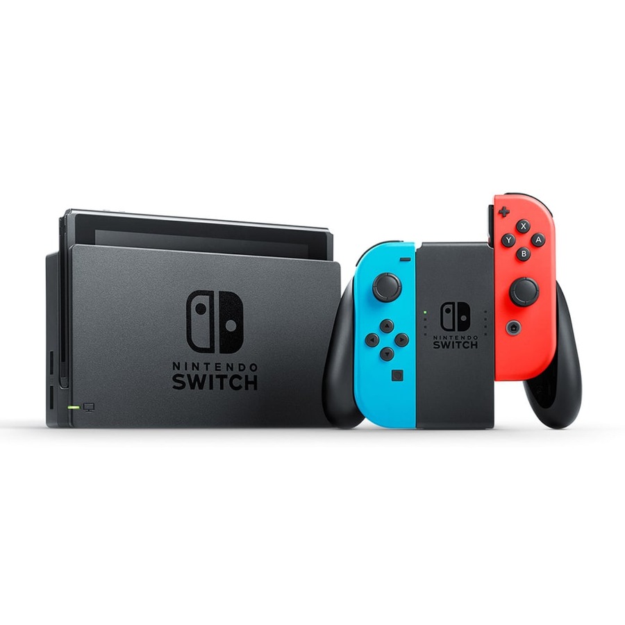 Nintendo Switch Neon Joy-Con Console with Super Mario Odyssey Bundle