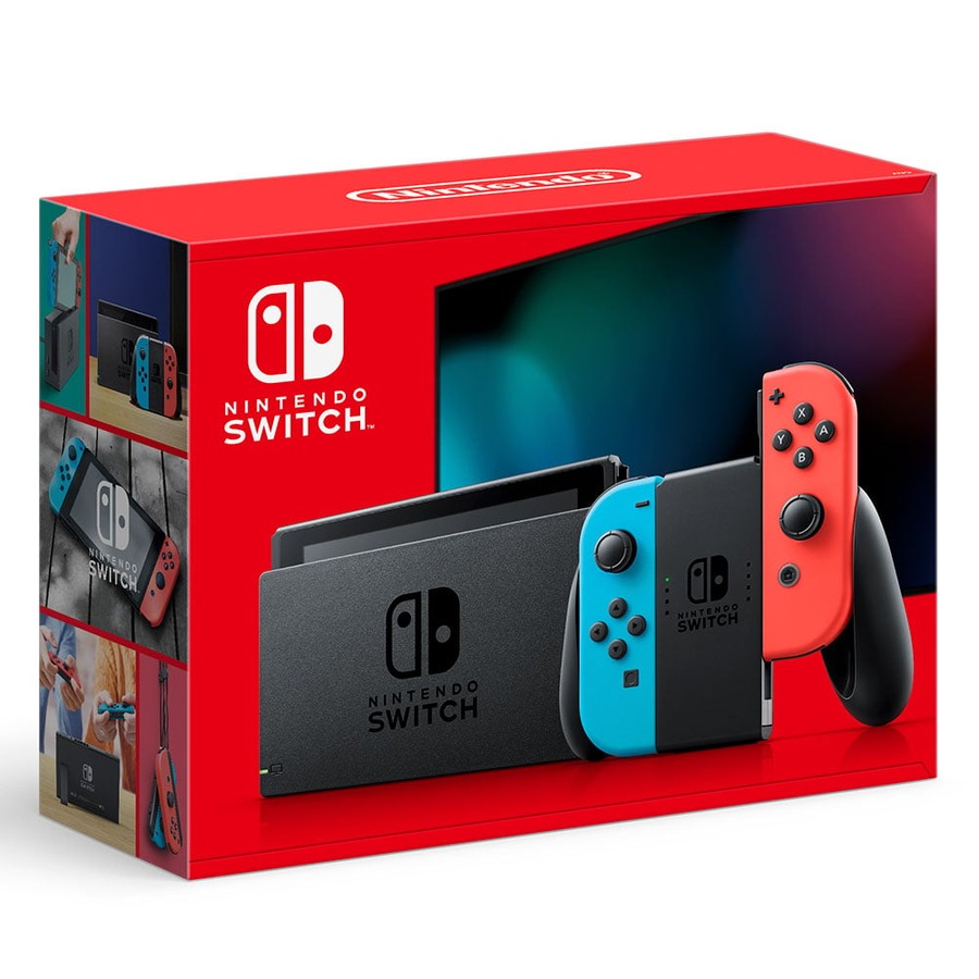 Nintendo Switch Neon Joy-Con Console with Super Mario Odyssey Bundle