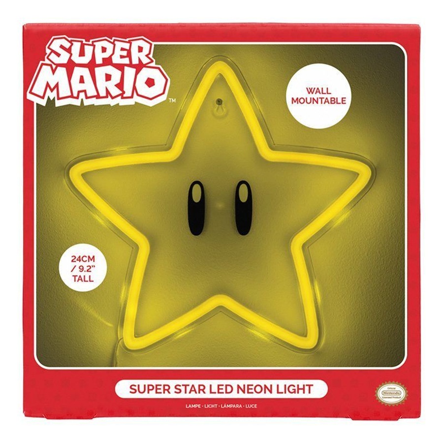 Buy Paladone Super Mario Super Star LED Neon USB Light - Everyday ...