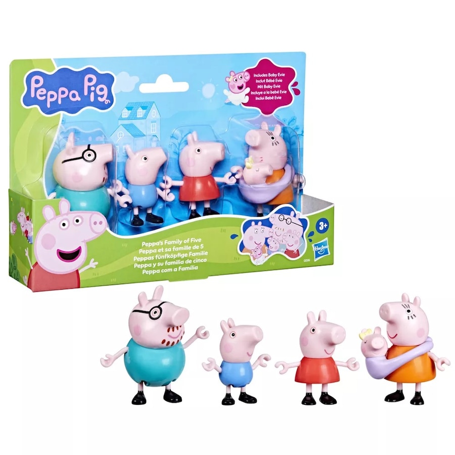 Peppa Pig Peppa's Family of Five Action Figure Set