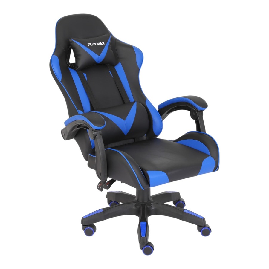 Playmax PU Leather Gaming Chair (Blue and Black)