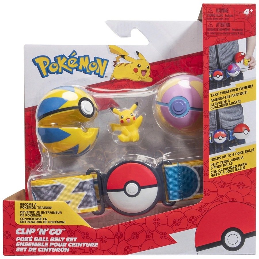 Pokemon Clip N Go Belt Set with Pikachu and Quick Ball and Heal Ball