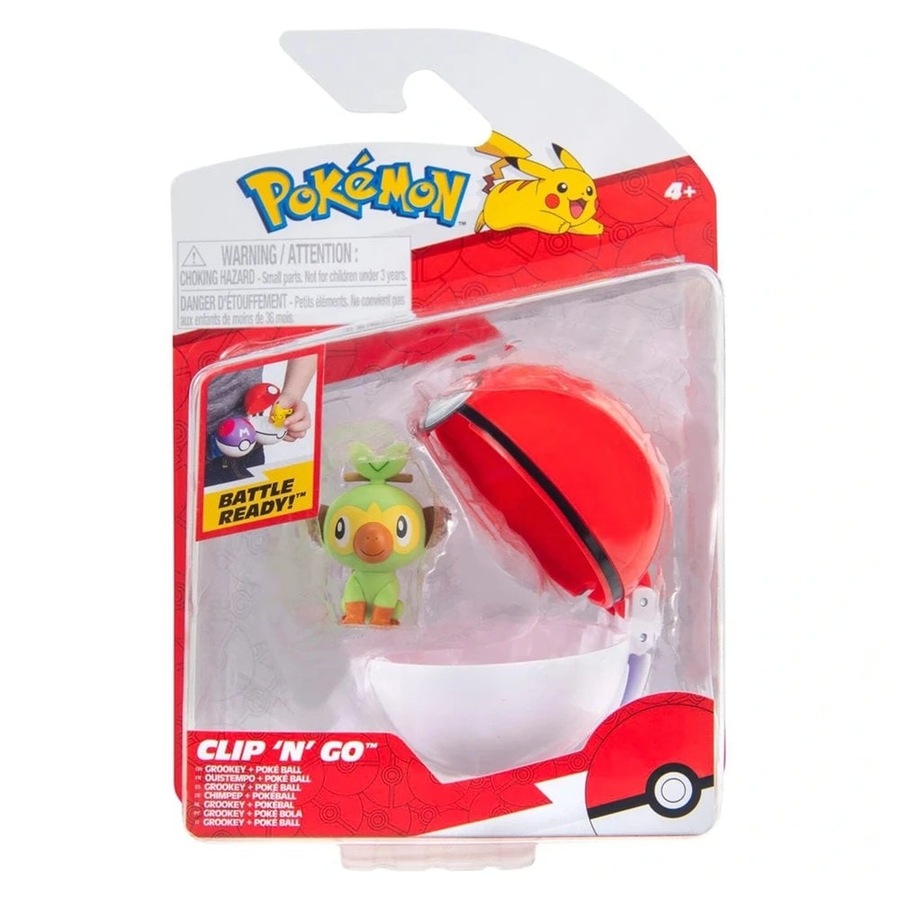 Pokemon Clip 'N' Go Grookey + Poke Ball
