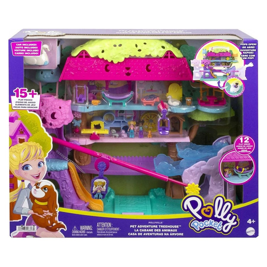 Polly Pocket Pollyville Pet Adventure Treehouse Playset