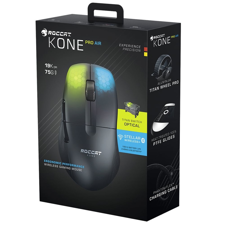 ROCCAT KONE Pro Air Ergonomic Performance Wireless Gaming Mouse (Black)