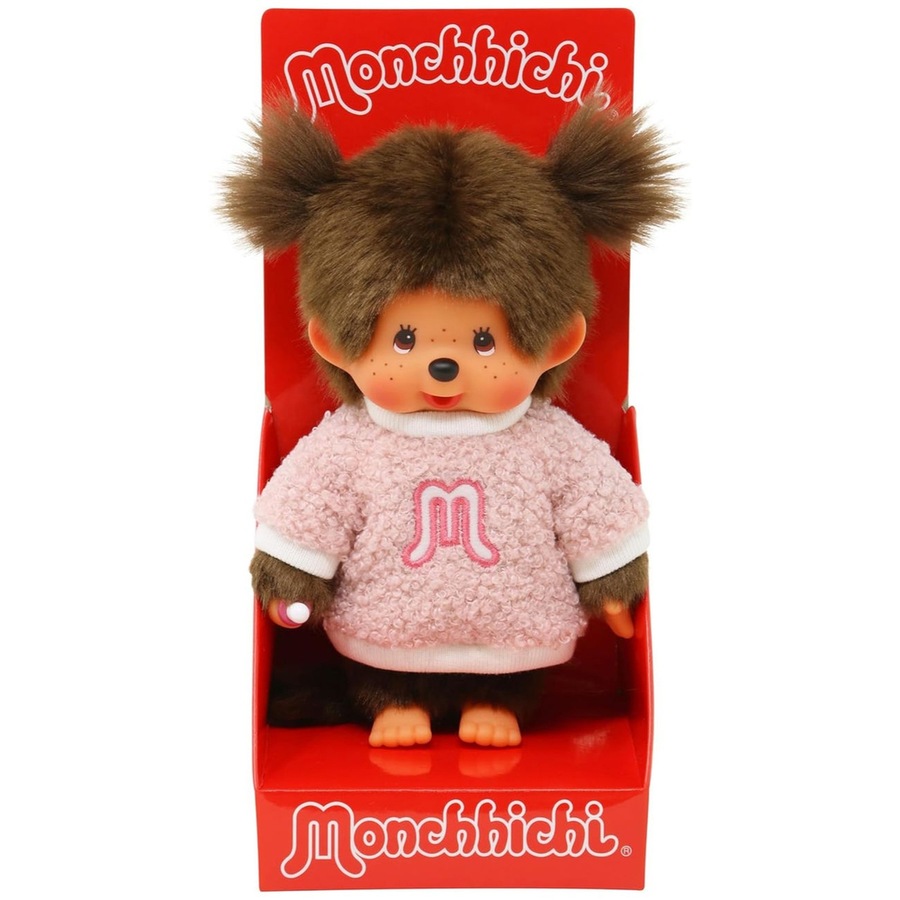 Sekiguchi Monchhichi Girl in Fluffy Sweater Plush Doll