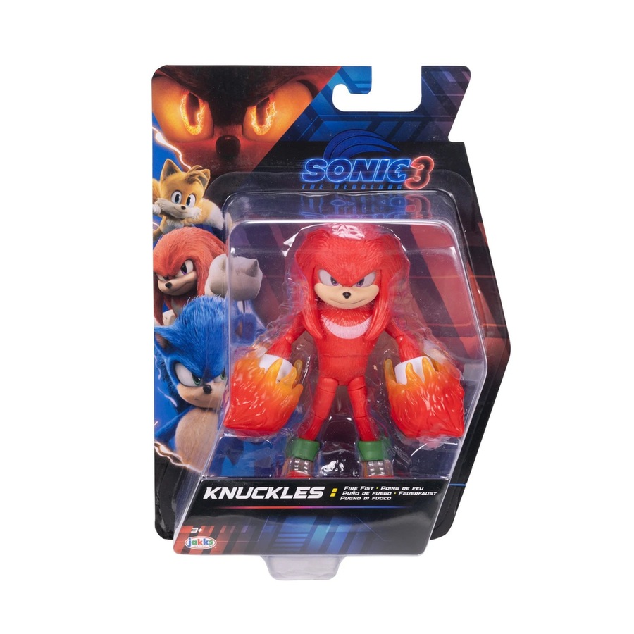 Sonic the Hedgehog 3 Movie Knuckles with Fire Fist Wave 3 5 inch Action Figure