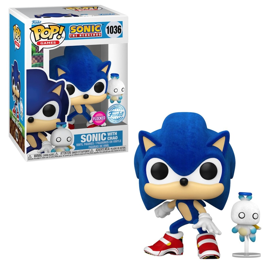 Sonic the Hedgehog Sonic with Hero Chau Flocked Funko POP! Vinyl
