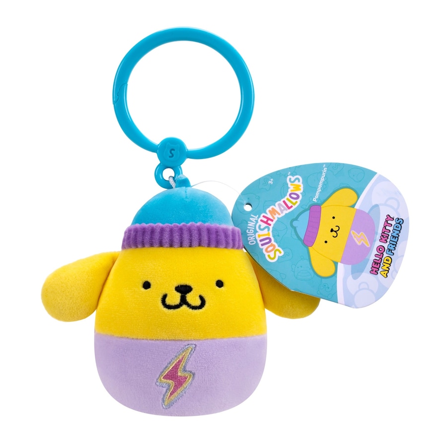 Squishmallows Hello Kitty and Friends Kawaii Tokyo Pompompurin 3.5 inch Clip-On Plush
