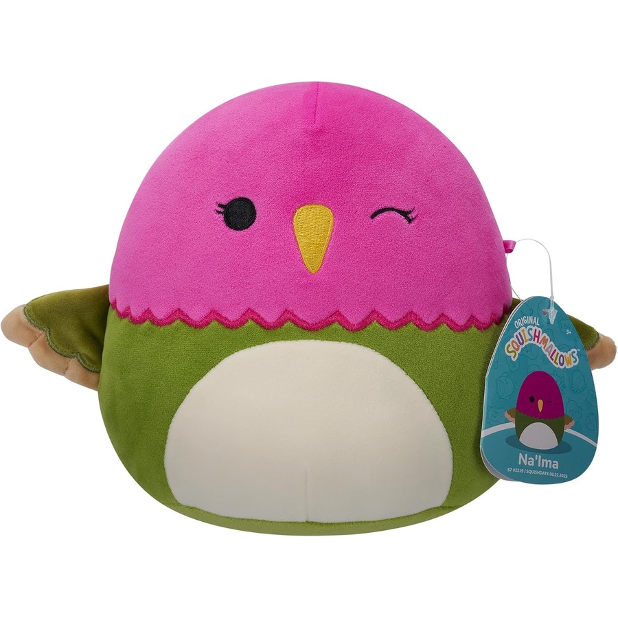 Squishmallows Na'lma The Pink and Green Winking Hummingbird 14 inch Plush