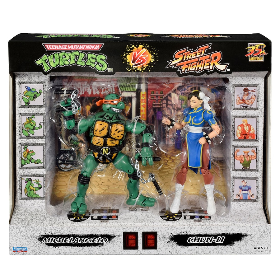 Teenage Mutant Ninja Turtles x Street Fighter Michelangelo Vs Chun-Li 6 inch Figure 2 Pack
