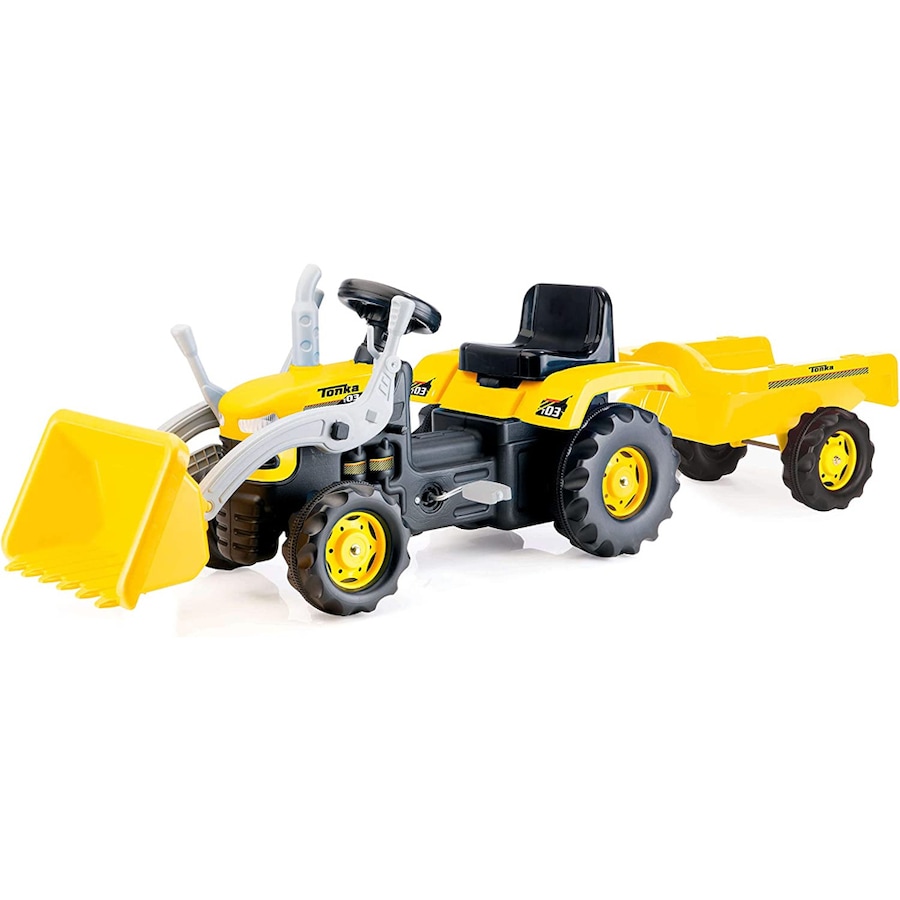 Tonka Kids Ride On Pedal Digger Excavator with Trailer