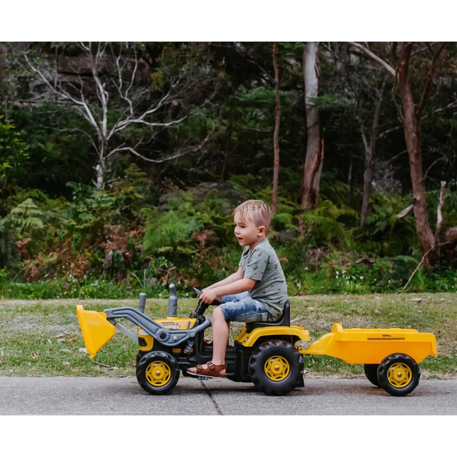 Tonka Kids Ride On Pedal Digger Excavator with Trailer